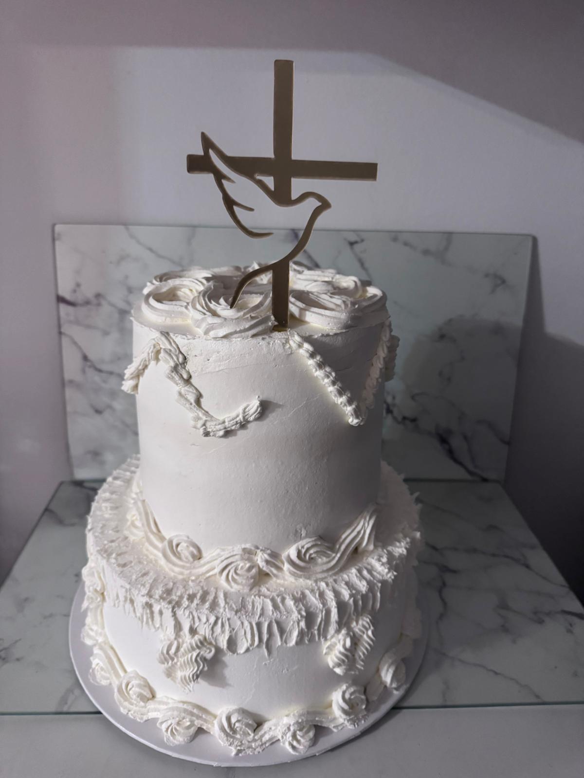 Tarta de comunión blanca