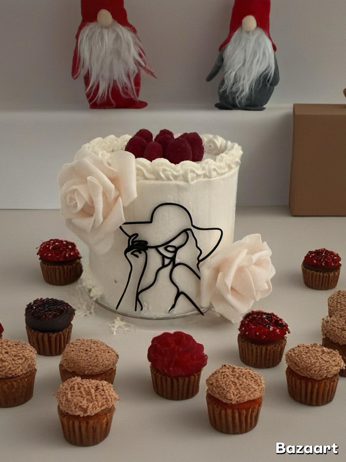 Tarta romántica de rosas