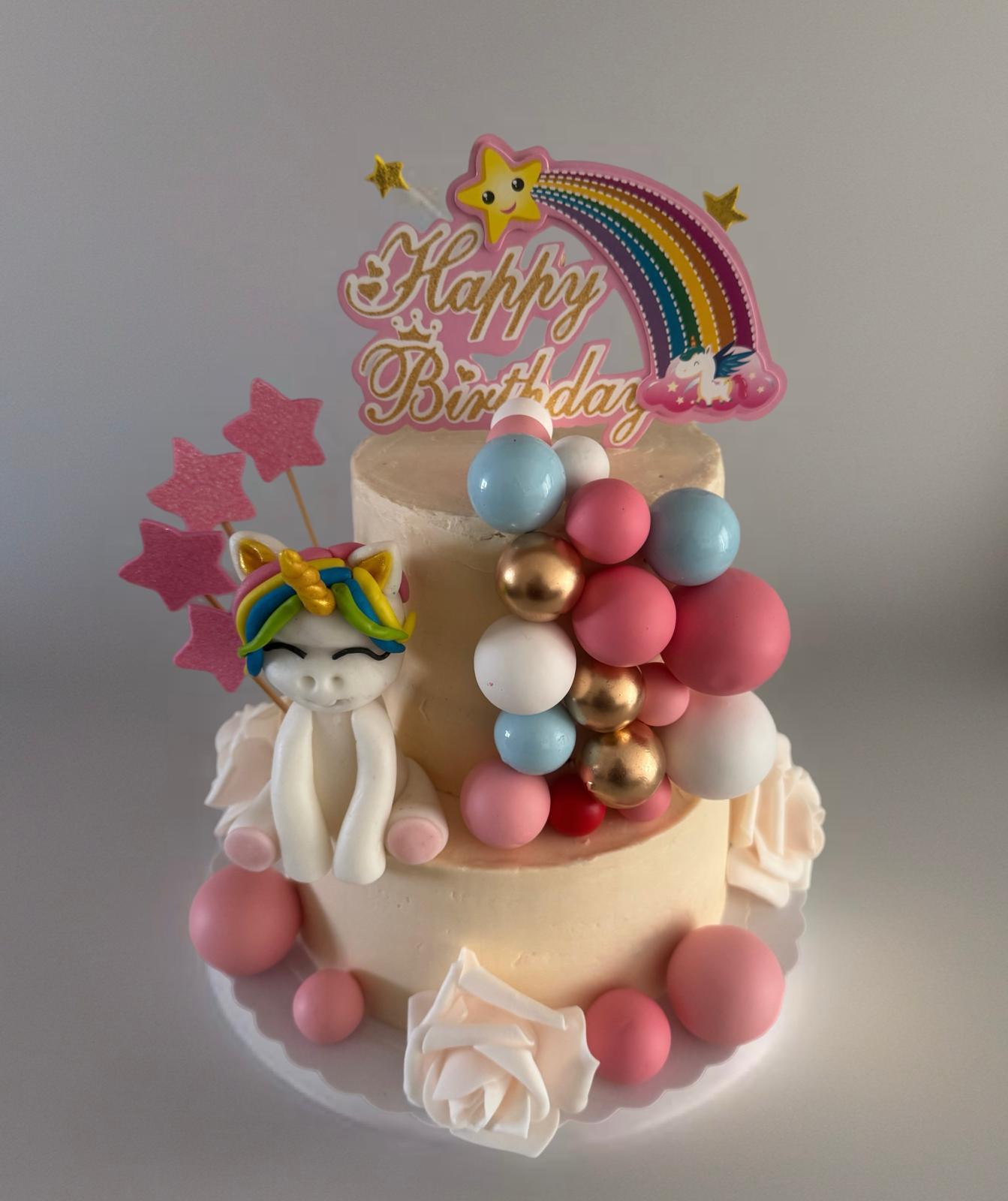 Tarta personalizada de unicornio